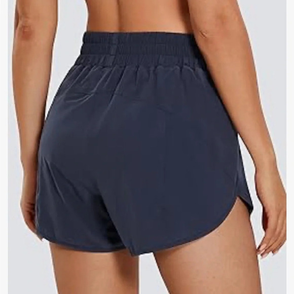 CRZ YOGA High waisted Running Shorts Mesh Liner Zip Pocket - Picture 3 of 8